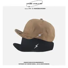 ユニセックス バーチカルシーム デザインの短つばキャップ【カジュアル・レトロ・ソフトブリム・ワークスタイル】（セットアップ対応）