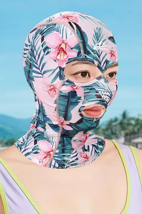 紫外線対策！男女兼用水泳用フェイスマスクキャップ【海辺・潜水・日焼け防止】
