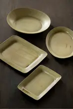 楕円皿 長皿 深皿 魚皿 粗陶 手づくり ヴィンテージ おしゃれ 家庭用 食器