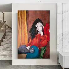 アート手描き油絵 壁掛け装飾画【デザイン性の高い人物画・リビング・寝室用】