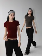 Audwyn ベーシック ラウンドネック 半袖Tシャツ【高弾性・スリムフィット・重ね着に最適】
