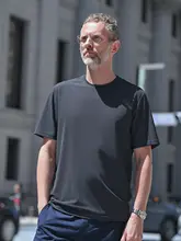 半袖Tシャツ メンズ シームレス 吸汗速乾 通気性 薄手 ドライ 上品 通勤 夏「TWO PALMS」