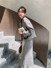 羽绒内蔵のウールスカート【冬用・加厚・デザインスカート】（セットアップ対応）