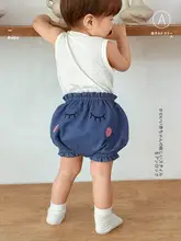 赤ちゃん用夏用高弾性デニムショートパンツ【可愛らしいデザイン・PPパンツ】（セットアップ対応）