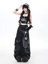 夏の日にぴったりのヴィンテージ風ダメージデニムパンツ【ワイドフィット・春夏用・パンクスタイル】