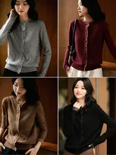 極上の柔らかさの毛糸セーター【オーガンジー切替・ウール・カシミヤ混】