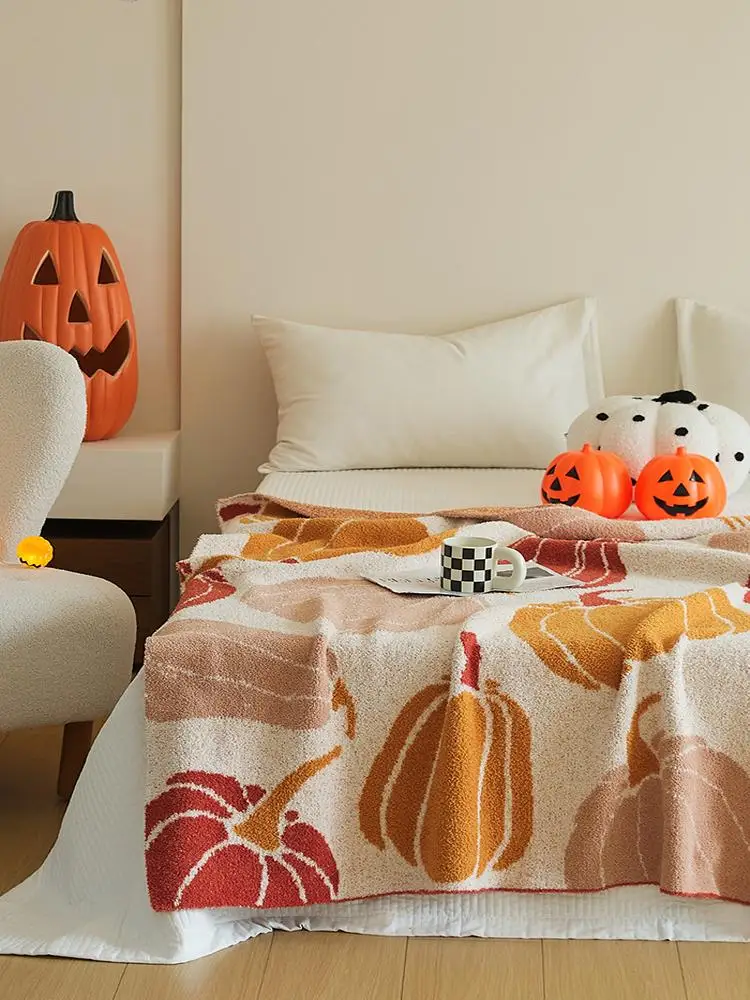 31ハロウィン用 ビンテージ風カボチャ模様ソファブランケットの実用性とシーン別活用法