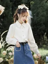 白鹅绒使用の長袖シフォンシャツ【タックデザイン・洗練されたカジュアルスタイル・通勤用】