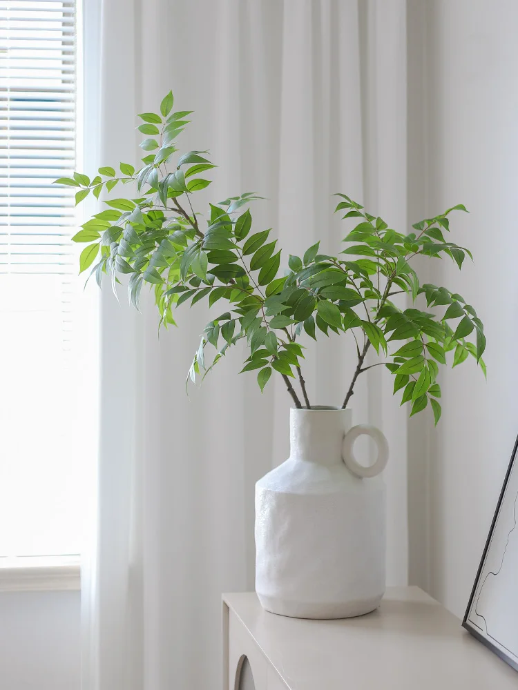 韓国インテリアを再現｜カフェ風部屋の作り方 - 大型造花観葉植物【南天竹】の高さと設置ガイド