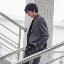 長袖ワイシャツ メンズ 学生服 カレッジ風 ブラック ビジネス 通学