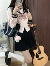 ウエストリボン付きセーラー服風スカート【女子学院風・プリーツデザイン】（セットアップ対応）