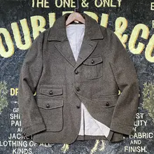 ウール混紡の花柄ハンティングジャケット【アメリカンスタイル・多ポケット・厚手・トレンド】（セットアップ対応）