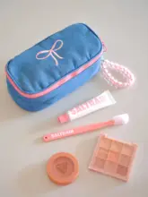 BLEU et ROSE バービー ガールズ デニム化粧ポーチ【可愛いデザイン・キャンバス・ファスナー付き】