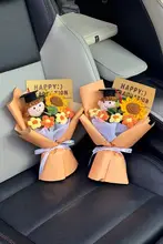 ニット風のヒマワリブーケ【卒業祝い・ギフトボックス入り】