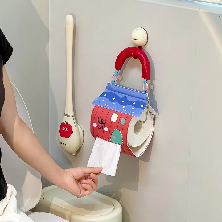 可愛い吊り下げ式トイレットペーパーホルダー【防水・収納便利】