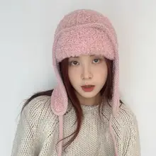 防寒仕様の耳あて付きニット帽【秋冬用・厚手・バラクラバスタイル】