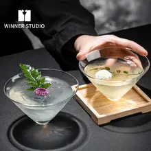 中式 茶酒杯【功夫茶・カクテル用・マルティーニグラス・透過ガラス】