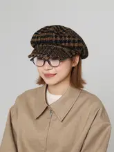 レトロなヒョウ柄のベレー帽【女性用・秋冬新作・雲のようなデザイン・大きめサイズ】