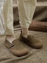 夏用レディースモゥラーシューズ【真皮・レトロデザイン・通気性・軽量】