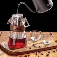 ガラス製ハンドドリップコーヒーポットとコーヒーカップ【防湯・冷淬エコデザイン】（セットアップ対応）