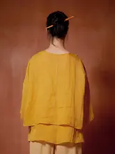 大自在袍【フィット・軽量シンプル・リネン生地・古風デザイン】