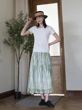 ZAN 新作 シルク Aラインスカート【夏用・ミディ丈・シンプルデザイン】