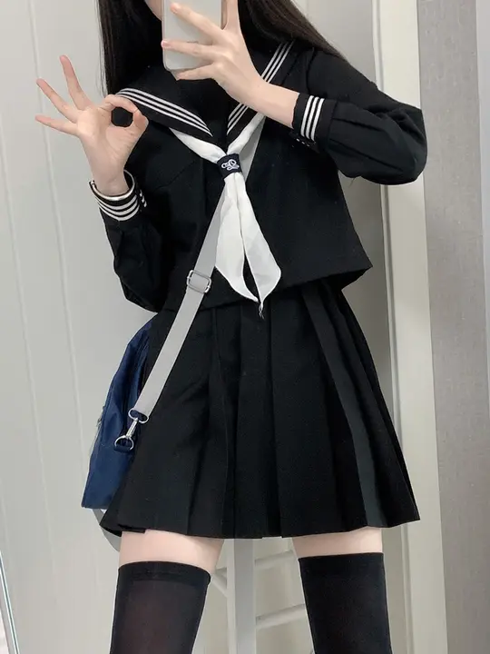 不良水手服【黒紺・オリジナルJK制服・基本スタイル】（セットアップ対応）