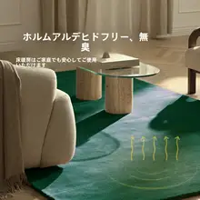 アンティーク風の純緑カーペット【リビングルーム用・シンプルデザイン・ベッドサイド適用】