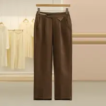 通勤に最適なワイドストレートパンツ【フィット・九分丈・秋用】（セットアップ対応）
