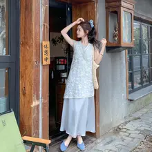 フランス風レース刺繍タンクトップ【甘美なデザイン・Tシャツ・スカート・セットアップ対応】