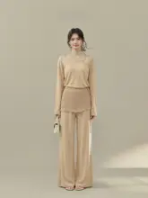 春のエレガントなコーディネート！レースカーテン付きの女性用三点セット（セットアップ対応）