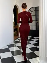 ヴィンテージ風 不対称デザインのフィット感あるドレープ  スカート