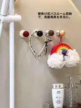 吸盤付きヘアゴムフック【壁掛け収納・穴あけ不要・バスルーム用】