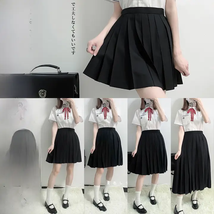 無地のJKスカート【紺色・プリーツ・学生用・ショートスカート】