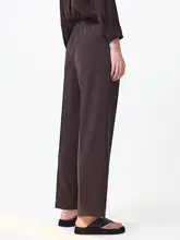 寺山文也の理想的なパンツ型・人字纹デザイン 春夏用レディースストレートパンツ【通勤・シンプル】