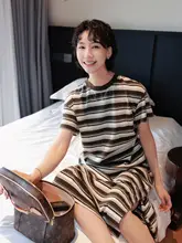 夏の感漂うストライプワンピース【オリジナルカラー・水洗い加工】