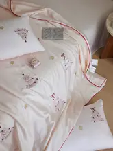 少女心をくすぐる涼感天絲刺繍入り夏用掛け布団【夏季用・睡眠快適】（セットアップ対応）