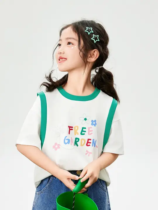 子供用 夏用綿100% 半袖Tシャツ【ゆったりシルエット・通気性・プリントデザイン】