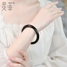 天然ウ黒金黒曜石ブレスレット【クリスタル・広幅・女性用】