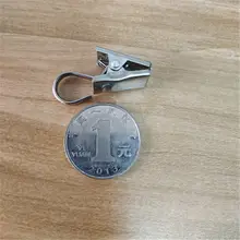 ステンレス製 カーテンクリップフック【カーテンアクセサリー・小型・リング付き】