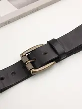 レトロデザインの本革ベルト【牛革製・スライド式バックル・男性用】