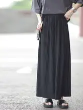 シンプルな百折りデザインのロングスカート【コットン素材・膝下丈・スタイル】