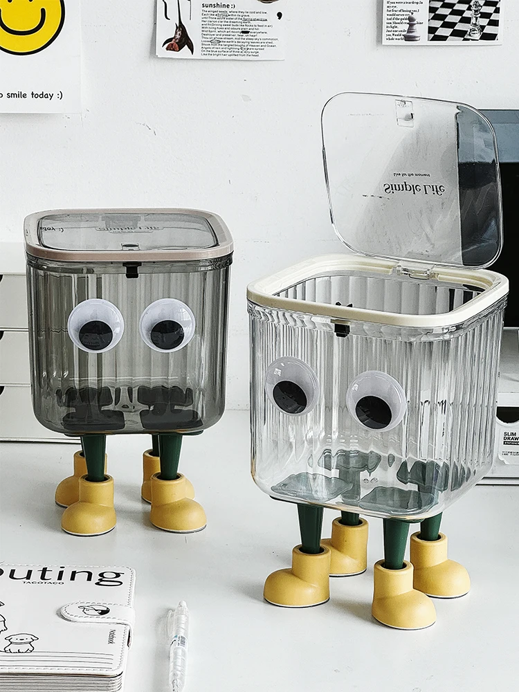可愛いデスク用ゴミ箱：透明ミニサイズの多機能収納が実現する小物整理の最適解