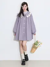 春用 蕾絲付きカラーコート【紫・ショート丈・小柄向け】