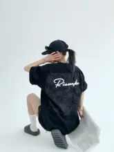 デザイン性のある夏用ルースフィットTシャツ【刺繍・コットン製・短袖】