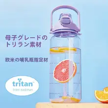 夏用トライタン製大容量水筒【プラスチック・携帯便利・ストロー付き】