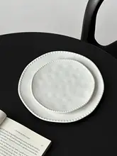 白色陶器の高級おやつ皿【多用途・フルーツ・デザート・メインディッシュ用】