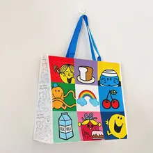 可愛い落書きデザインの大容量エコバッグ【ノンウーブン素材・ショッピング用】