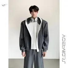 高街風 フード付きトレーナー【フィット・デコンストラクションデザイン・大きなポケット・カジュアルパンツ】（セットアップ対応）
