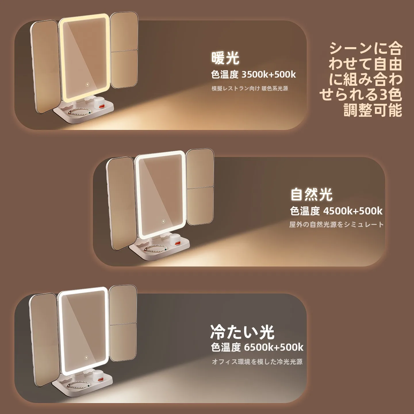 LEDライト付き折りたたみ化粧鏡：学生寮での効率的メイクサポートとは